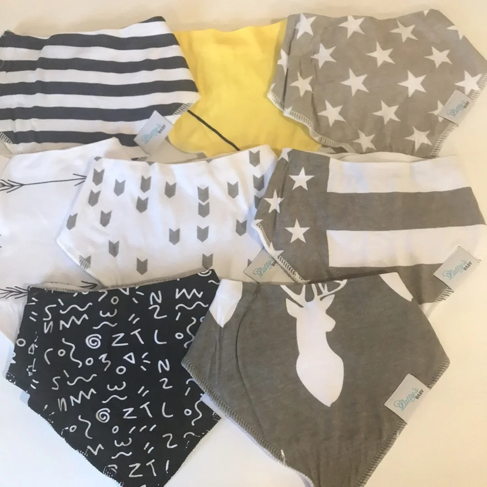 Bandanas baby cotton bibs pack of 8